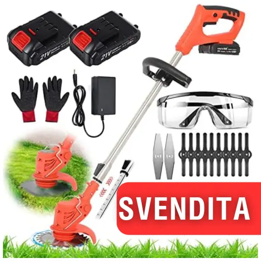 Decespugliatore con Accessori. Pesa solo 1 kg, asta regolabile, 5h di utilizzo