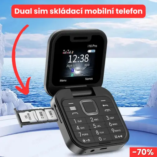Skládací chytrý telefon -70%. Funkce dual sim je ideální pro pohodlné oddělení pracovního a osobního života