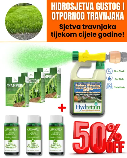Hidrosjetva za bujnu travu. Zaboravite skupe vrtne usluge – zasijte travu sami uz Hydro Fast Plus!
