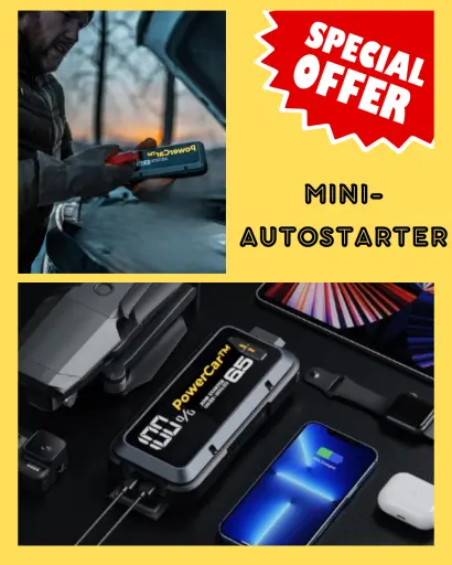 Nie wieder leere Batterie! Immer griffbereit im Auto für absolute Sicherheit.