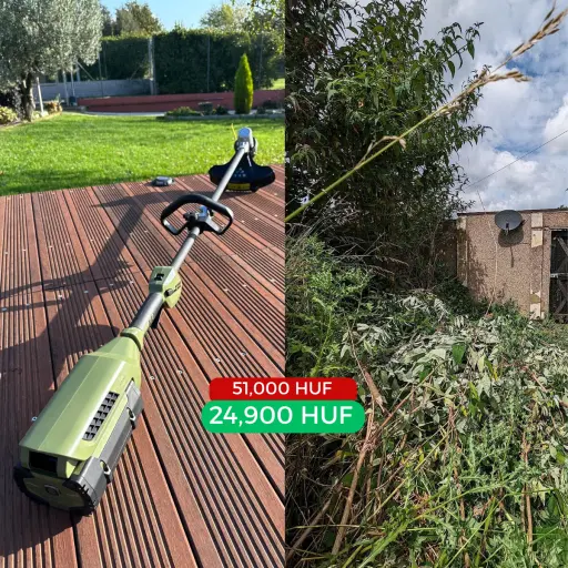 Akciós újratölthető fűkasza. Vág füvet, bokrokat és fatörzseket