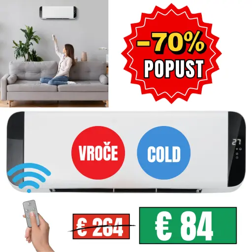 Ogreje in ohladi vaš dom v 20 minutah. Porabi le 0,22 centa na dan. Energetska učinkovitost A+++. Plačilo ob dostavi