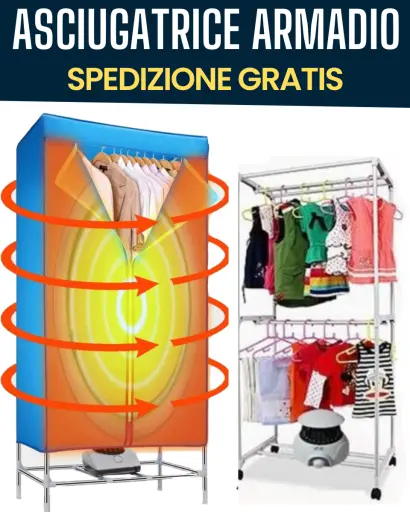 Asciugatura Rapida in meno di 1 ora. Approfitta dell'offerta 50% - Risparmia 99€ e Paga alla Consegna