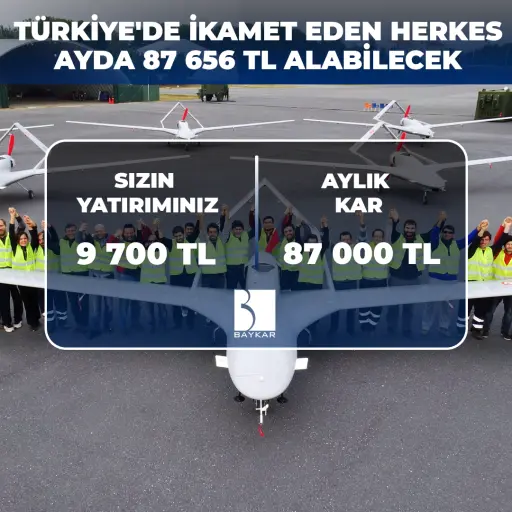 BAYKAR'a şimdi yatırım yapın. Yapay zeka ile BAYKAR’da kolayca pasif gelir elde edin