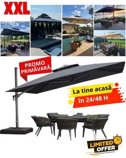 Umbrelă Premium Grădină. Design modern, se potrivește perfect oricărui spațiu exterior.