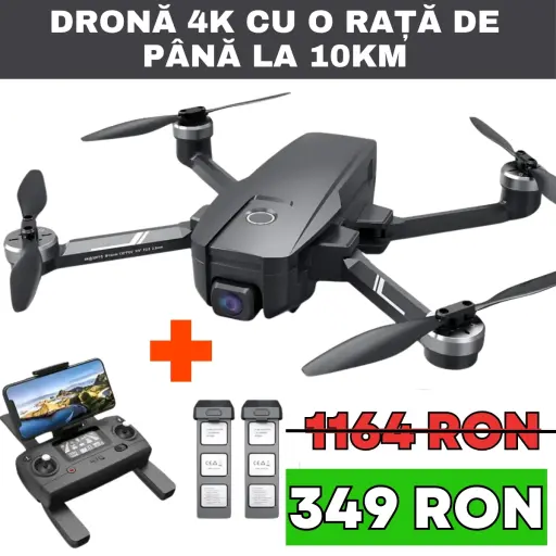 Dron 4K – 70% reducere. Dron 4K cu 120 minute de zbor și 10 km distanță. Ideal pentru fiecare aventură