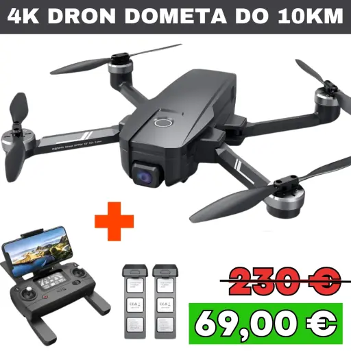 Dron 4K – 120 minuta leta i 10 km. Dron 4K s 120 minuta leta i 10 km zasića. Savršen za snimanje svih vaših avantura