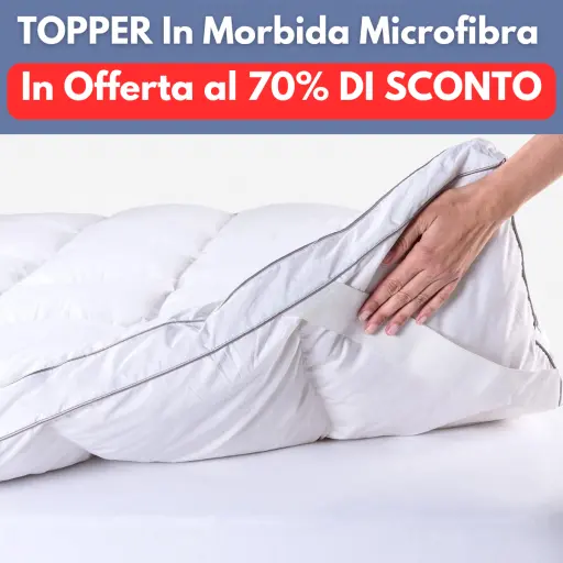 Topper In Offerta -70%. Rivestimento Traspirante, Altezza 5cm, Lavabile in Lavatrice